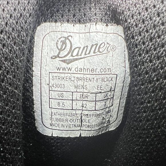 Danner Boots Men's Size 8.5 Striker Torrent 8" Black Leather Gore-Tex Waterproof - Picture 13 of 13